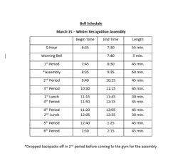 Adjusted Schedule